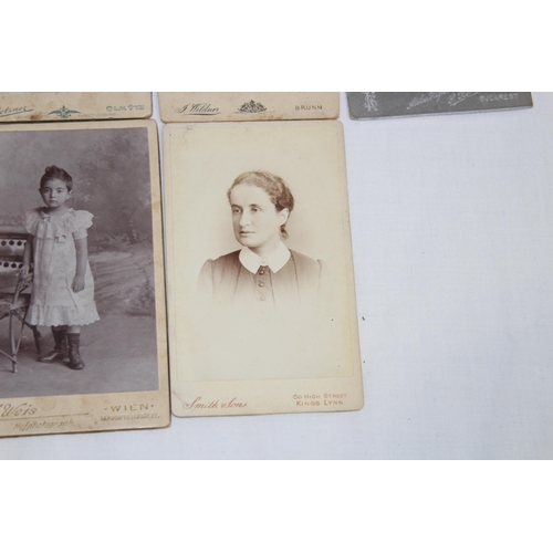 569 - COLLECTION OF 19TH CENTURY STUDIO PHOTOGRAPHS FROM TORONTO CANADA, BUCHAREST HUNGARY AND KINGS LYNN,... 