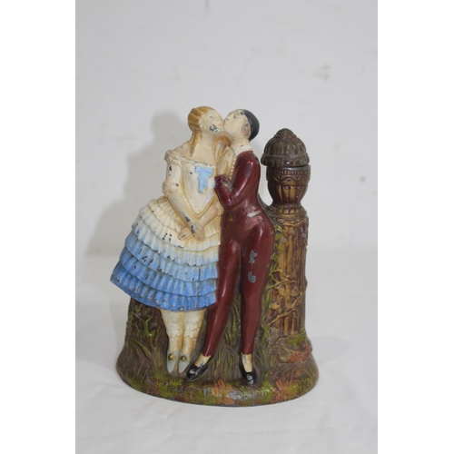 577 - VINTAGE PAINTED PEWTER TABLE LIGHTER
22 X 16CM