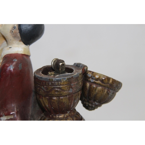 577 - VINTAGE PAINTED PEWTER TABLE LIGHTER
22 X 16CM