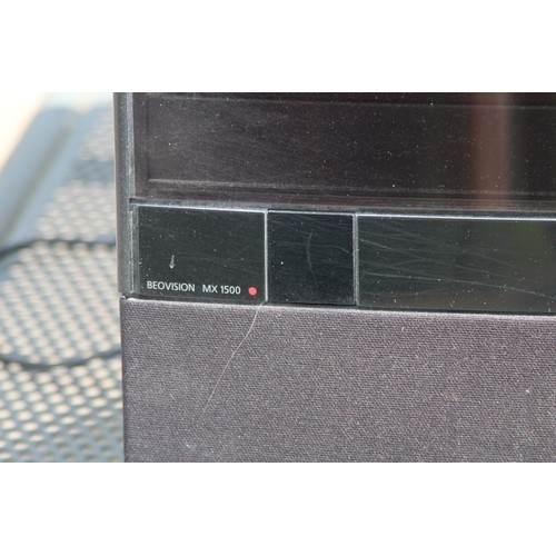 624 - TWO VINTAGE BANG AND OLUFSEN BEOVISION MX 1500 AND MX 3500 TELEVISIONS AND REMOTES