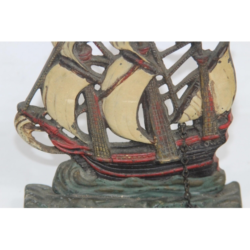 575 - VINTAGE PAINTED CAST DESK INKWELL