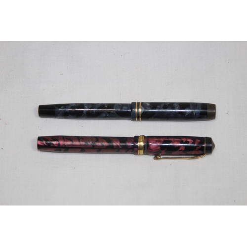 583 - TWO 14CT GOLD NIB CONWAY STEWART FOUNTAIN PENS