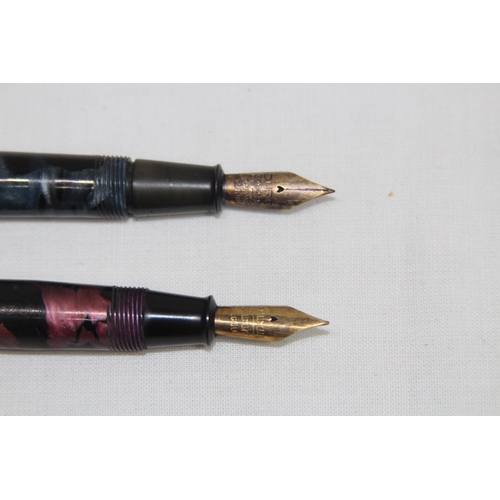583 - TWO 14CT GOLD NIB CONWAY STEWART FOUNTAIN PENS