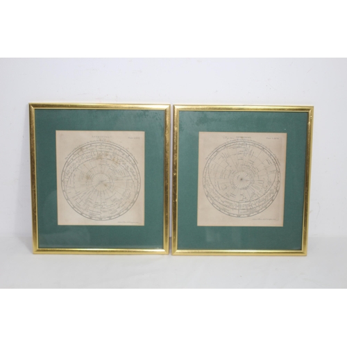 117 - PAIR OF BELL SCULPTURE PRINTED PLATES OF FIXED STARS FROM THE NORTHERN AND SOUTHERN HEMISPHERE 
34 X... 
