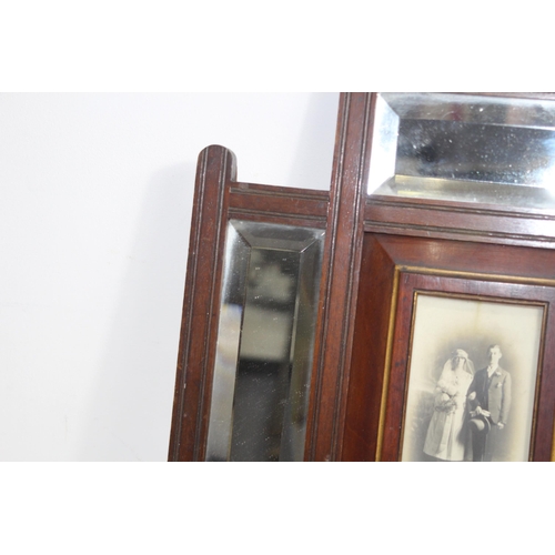 473 - TWO ANTIQUE MIRRORED WALL SHELVES
58 x 44cm