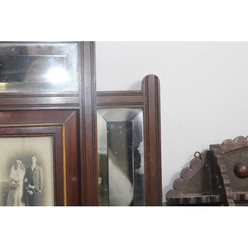 473 - TWO ANTIQUE MIRRORED WALL SHELVES
58 x 44cm