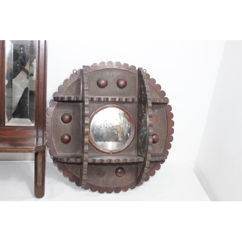 473 - TWO ANTIQUE MIRRORED WALL SHELVES
58 x 44cm