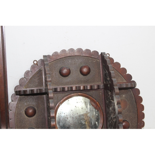 473 - TWO ANTIQUE MIRRORED WALL SHELVES
58 x 44cm