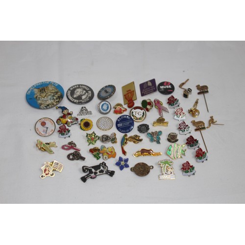 QUANTITY OF MISCELLANEOUS BADGES AND PINS