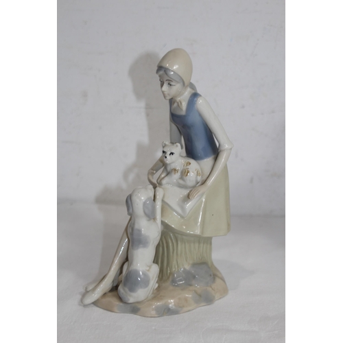 164 - ROYAL DUX STYLE FIGURE AND TWO OTHERS 
30CM