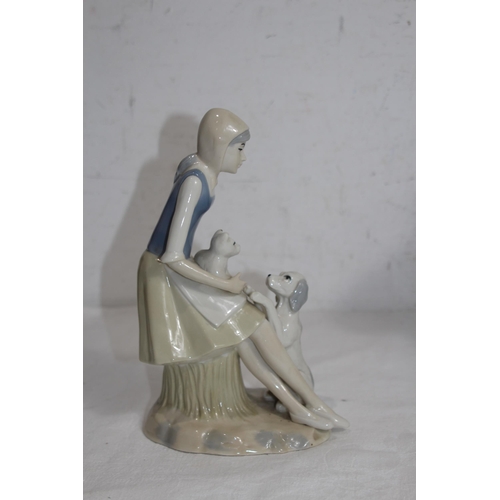 164 - ROYAL DUX STYLE FIGURE AND TWO OTHERS 
30CM