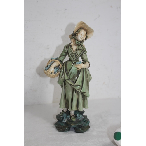 164 - ROYAL DUX STYLE FIGURE AND TWO OTHERS 
30CM