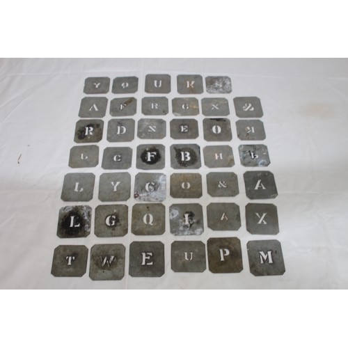 716 - QUANTITY OF ANTIQUE METAL STENCIL LETTERS