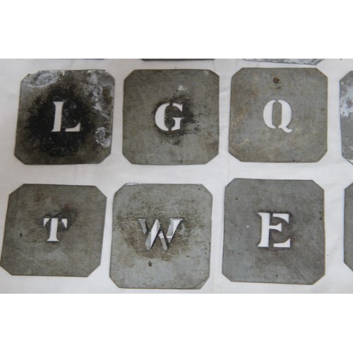716 - QUANTITY OF ANTIQUE METAL STENCIL LETTERS