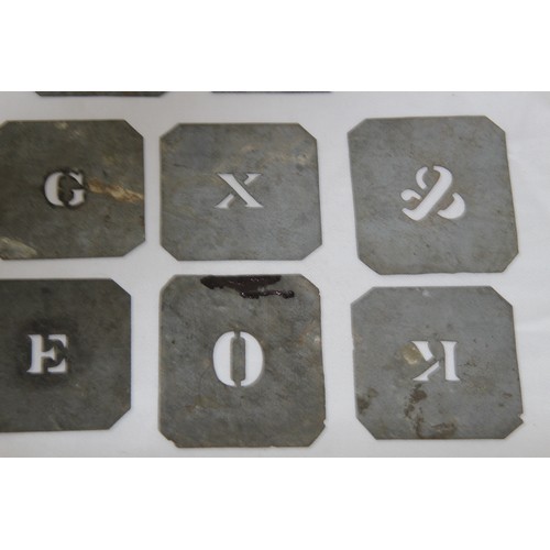 716 - QUANTITY OF ANTIQUE METAL STENCIL LETTERS