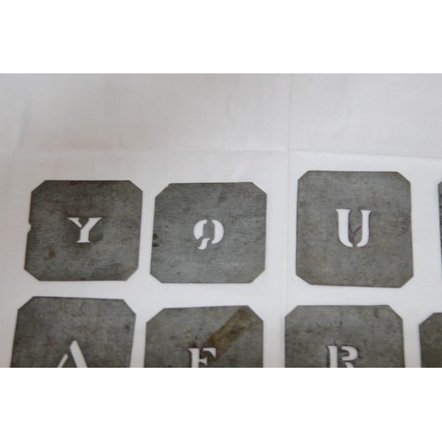 716 - QUANTITY OF ANTIQUE METAL STENCIL LETTERS