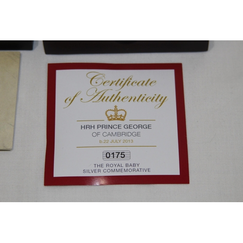 797 - FOUR BOXED SILVER COMMEMORATIVE COINS