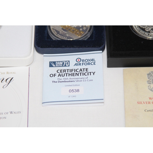 797 - FOUR BOXED SILVER COMMEMORATIVE COINS
