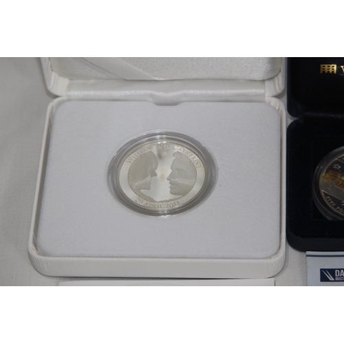 797 - FOUR BOXED SILVER COMMEMORATIVE COINS
