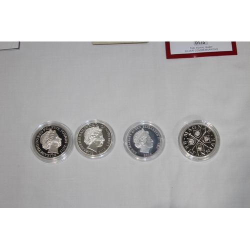 797 - FOUR BOXED SILVER COMMEMORATIVE COINS