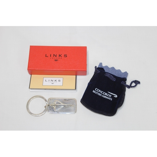 834 - BOXED SILVER LINKS OF LONDON CONCORDE KEYRING
29.84G