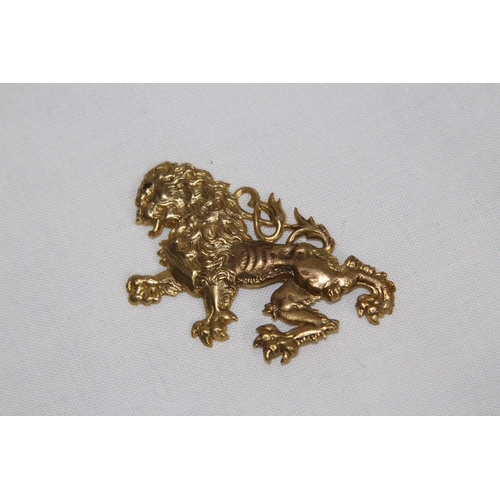 835 - VINTAGE SCOTTISH SWORD BROOCH, KUKRI BROOCH AND A LION