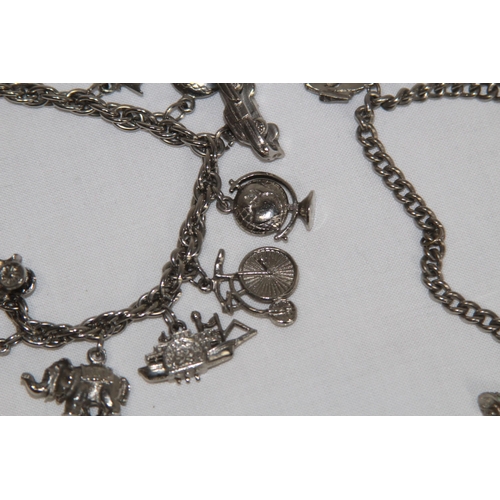 837 - QUANTITY OF CHARM BRACELETS WITH EXTRA CHARMS