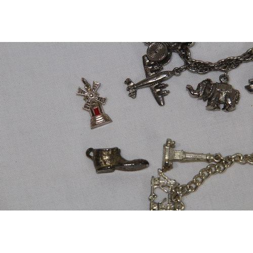 837 - QUANTITY OF CHARM BRACELETS WITH EXTRA CHARMS