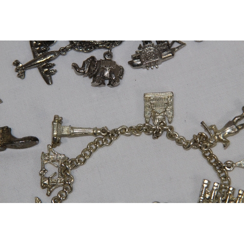 837 - QUANTITY OF CHARM BRACELETS WITH EXTRA CHARMS