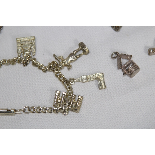837 - QUANTITY OF CHARM BRACELETS WITH EXTRA CHARMS