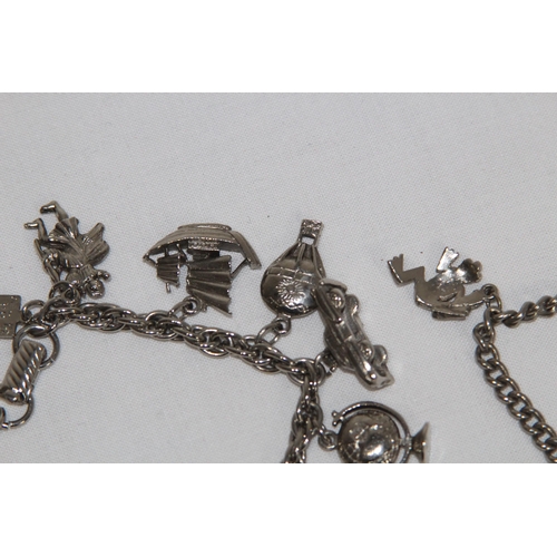 837 - QUANTITY OF CHARM BRACELETS WITH EXTRA CHARMS