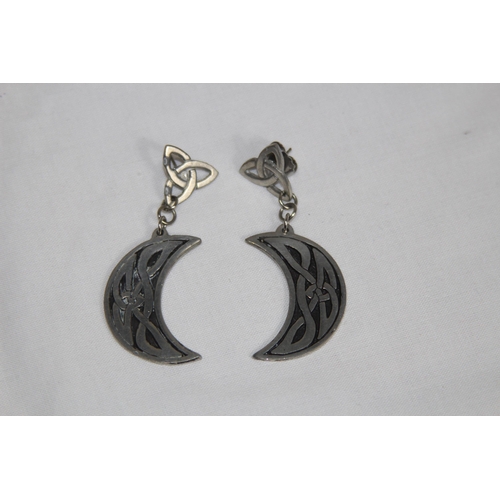 838 - PAIR OF CELTIC DESIGNED EARRINGS