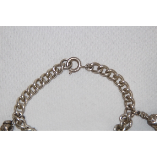846 - SILVER CHARM BRACELET INCLUDING SPARE CHARMS - 43G