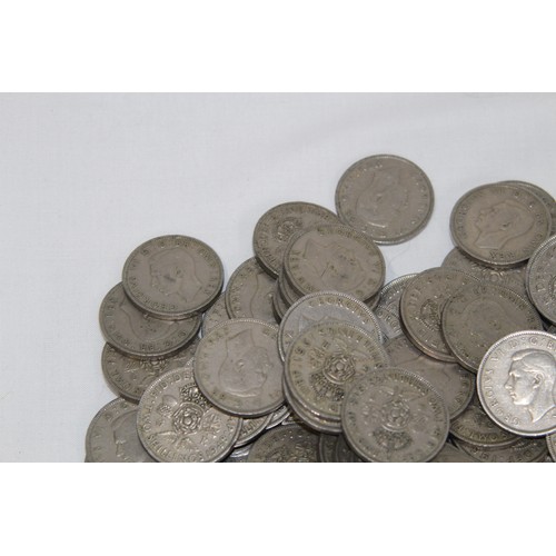 801 - QUANTITY OF POST 1946 TWO SHILLING PIECES - 5.2KG