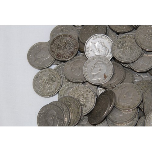 801 - QUANTITY OF POST 1946 TWO SHILLING PIECES - 5.2KG