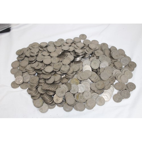 802 - QUANTITY OF POST 1946 TWO SHILLING PIECES - 5.5KG