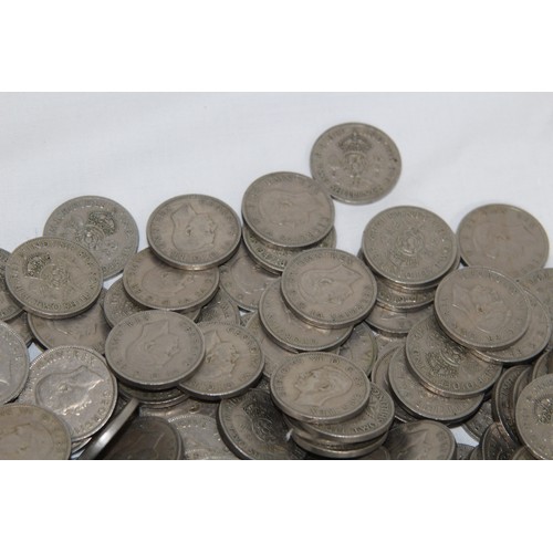 802 - QUANTITY OF POST 1946 TWO SHILLING PIECES - 5.5KG