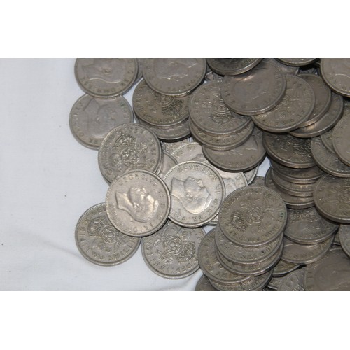802 - QUANTITY OF POST 1946 TWO SHILLING PIECES - 5.5KG