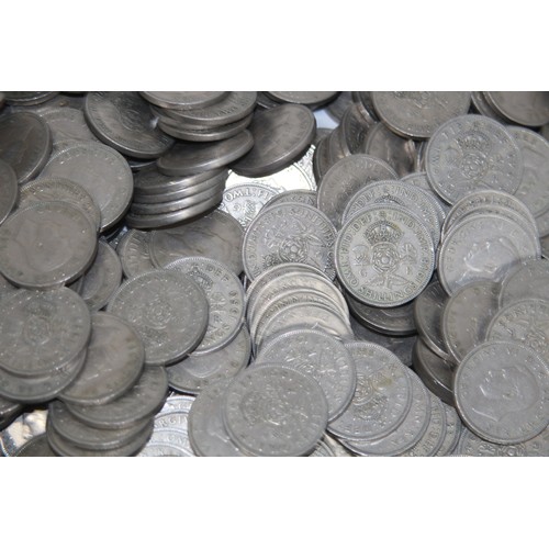 802 - QUANTITY OF POST 1946 TWO SHILLING PIECES - 5.5KG
