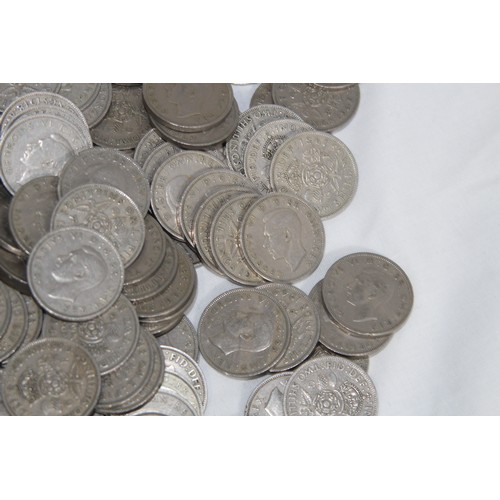 802 - QUANTITY OF POST 1946 TWO SHILLING PIECES - 5.5KG