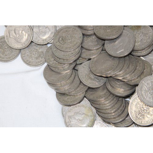 802 - QUANTITY OF POST 1946 TWO SHILLING PIECES - 5.5KG