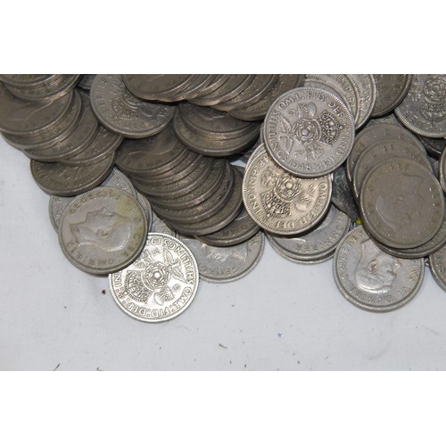 802 - QUANTITY OF POST 1946 TWO SHILLING PIECES - 5.5KG