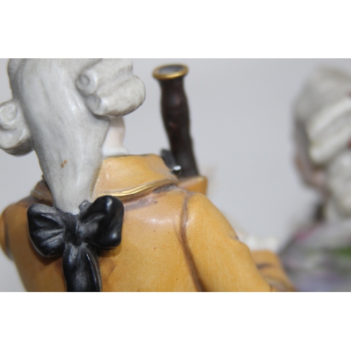 644 - ANTIQUE PORCELAIN MAN AND WOMEN FIGURE 
24 X 22CM