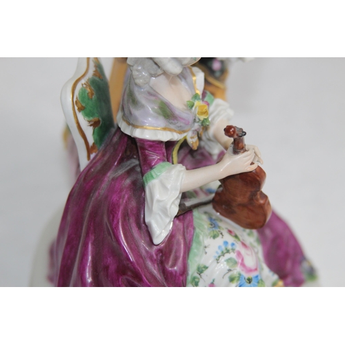 644 - ANTIQUE PORCELAIN MAN AND WOMEN FIGURE 
24 X 22CM