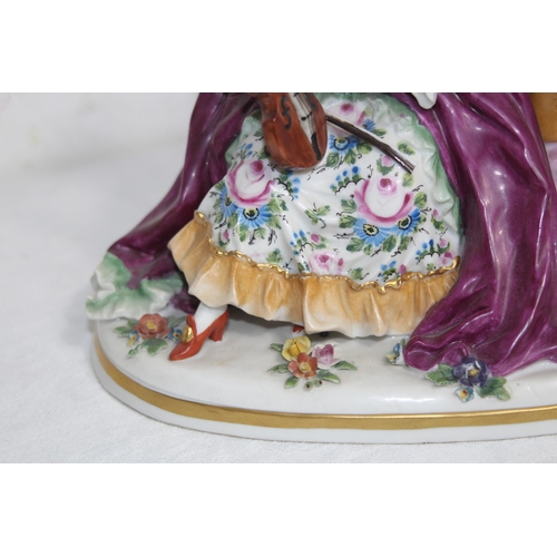 644 - ANTIQUE PORCELAIN MAN AND WOMEN FIGURE 
24 X 22CM