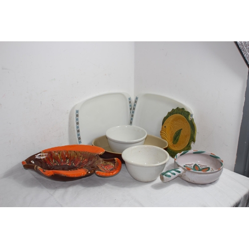 197 - QUANTITY OF VINTAGE SERVING PLATTERS AND BOWLS
