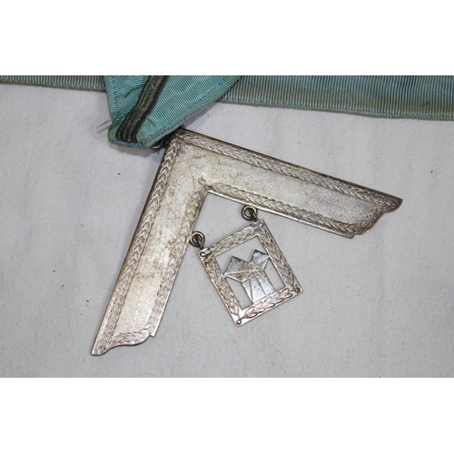 283 - TWO VINTAGE LEATHER CASES WITH MASONIC JEWELLED COLLARS, APRONS, EPHEMERA AND SELECTION OF MASONIC M... 