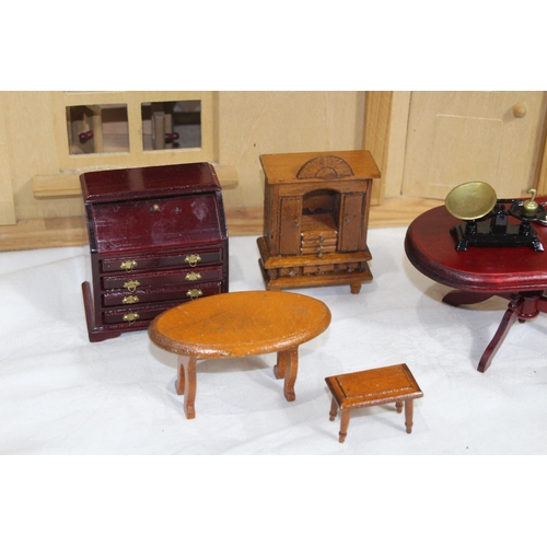 517 - WOODEN DOLLS HOUSE AND FURNITURE
60 X 25 X 69CM