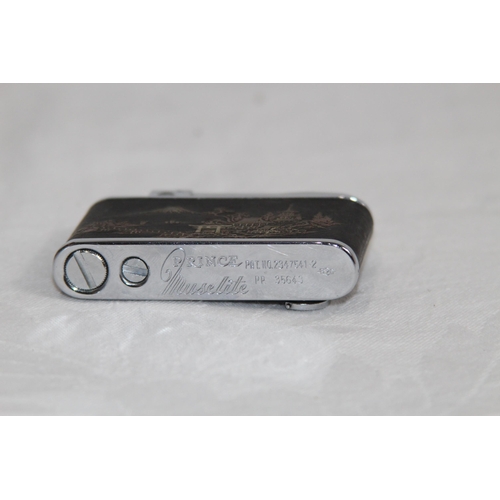 284 - ORIENTAL THEMED VINTAGE MUSICAL LIGHTER BY PRINCE, PAT NO. 2347541-2 AND OTHER SMOKING RELATED ITEMS