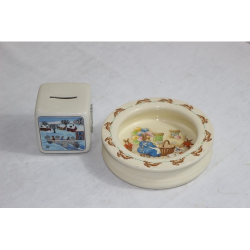 215 - VILLEROY AND BOCH MONEY BOX AND BUNNYKINS BOWL